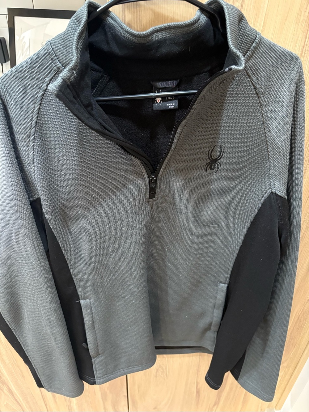 Spyder Charcoal and Black Quarter-Zip Pullover